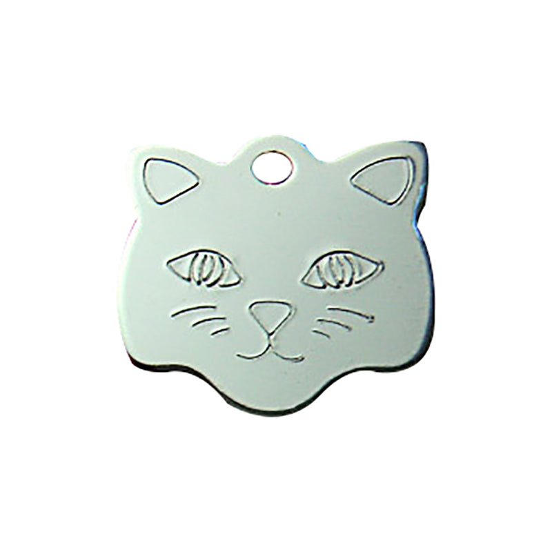 Cat head alumina pet tag