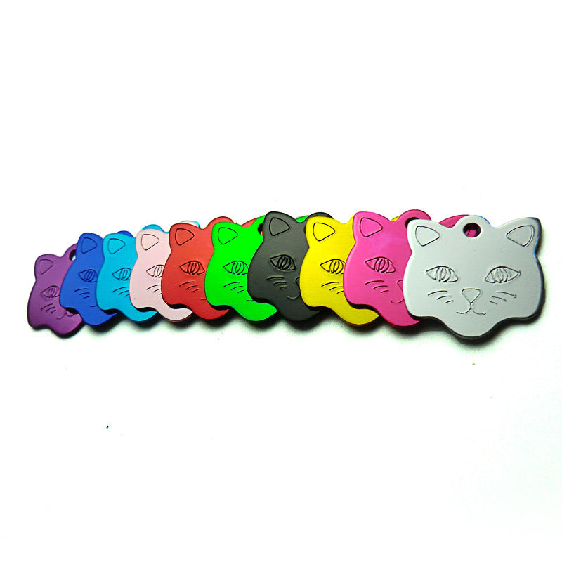 Cat head alumina pet tag