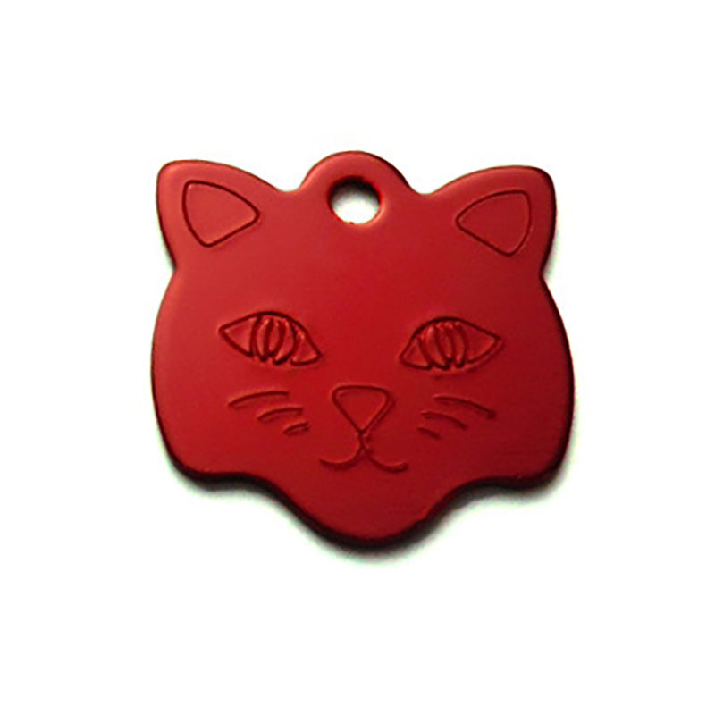 Cat head alumina pet tag