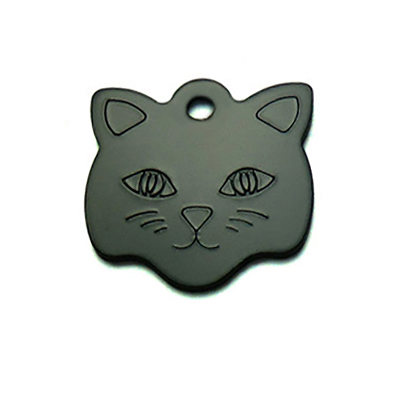 Cat head alumina pet tag