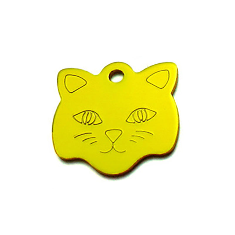 Cat head alumina pet tag